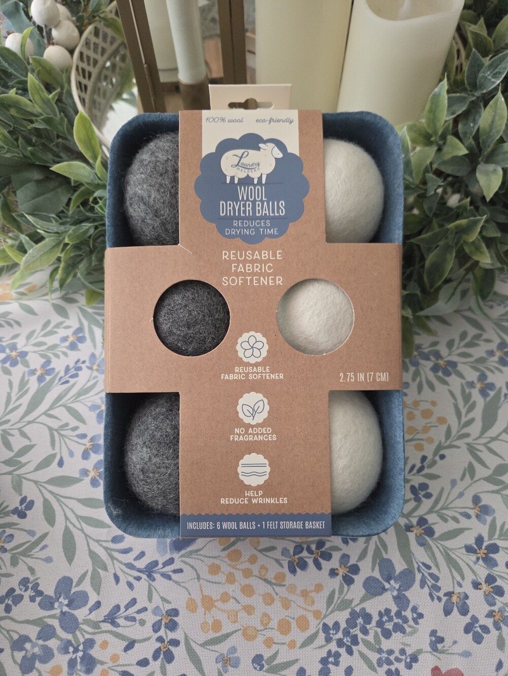 Laundry Helpers Wool Dryer Balls - Gray & White